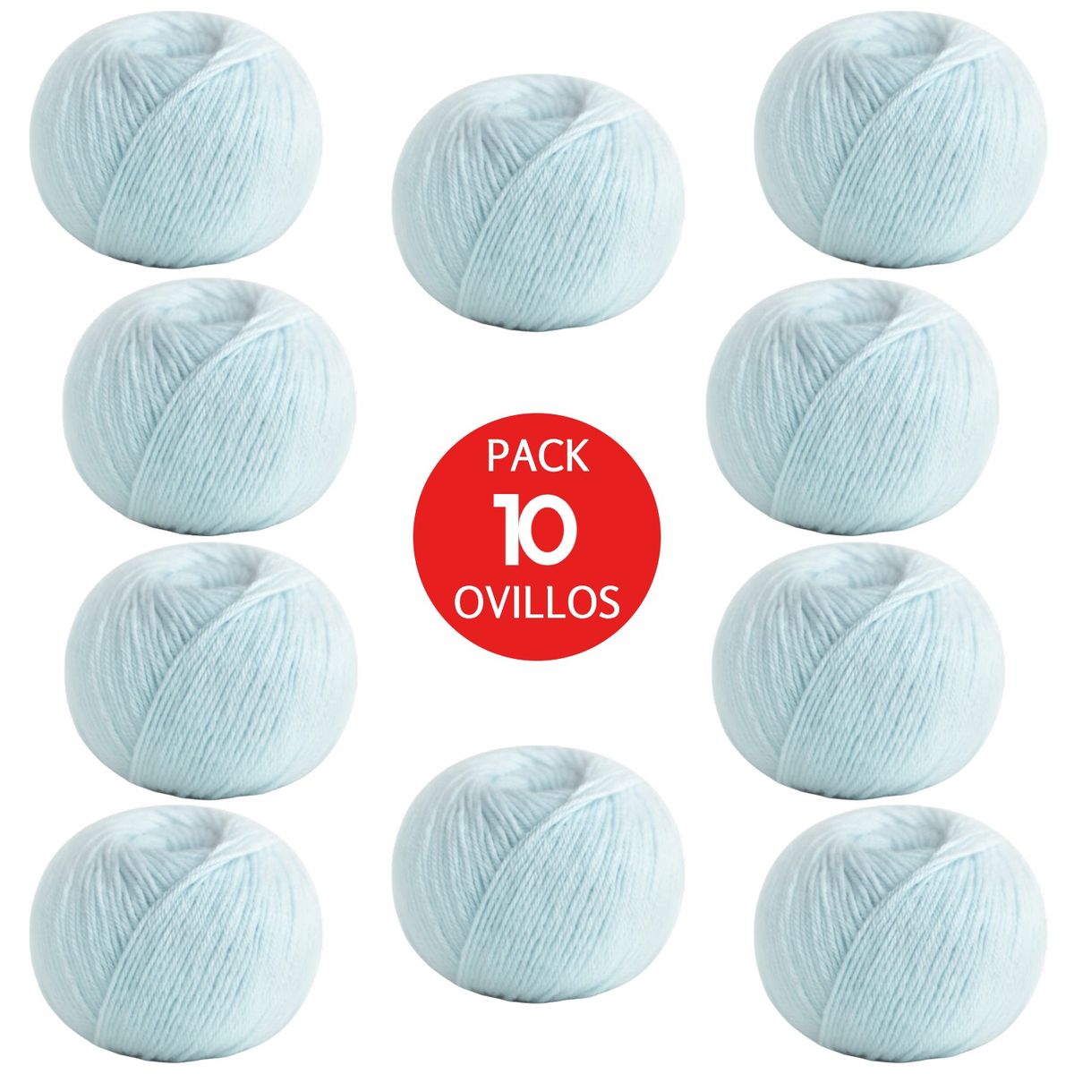 MICHELL - Lana 100% Baby Alpaca Indiecita DK  Pack x10 Ovillos  Celeste AZ8117
