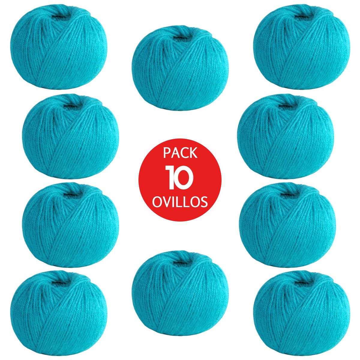 MICHELL - Lana 100% Baby Alpaca Indiecita DK  Pack x10 Ovillos  Azul Turquesa AZ8526