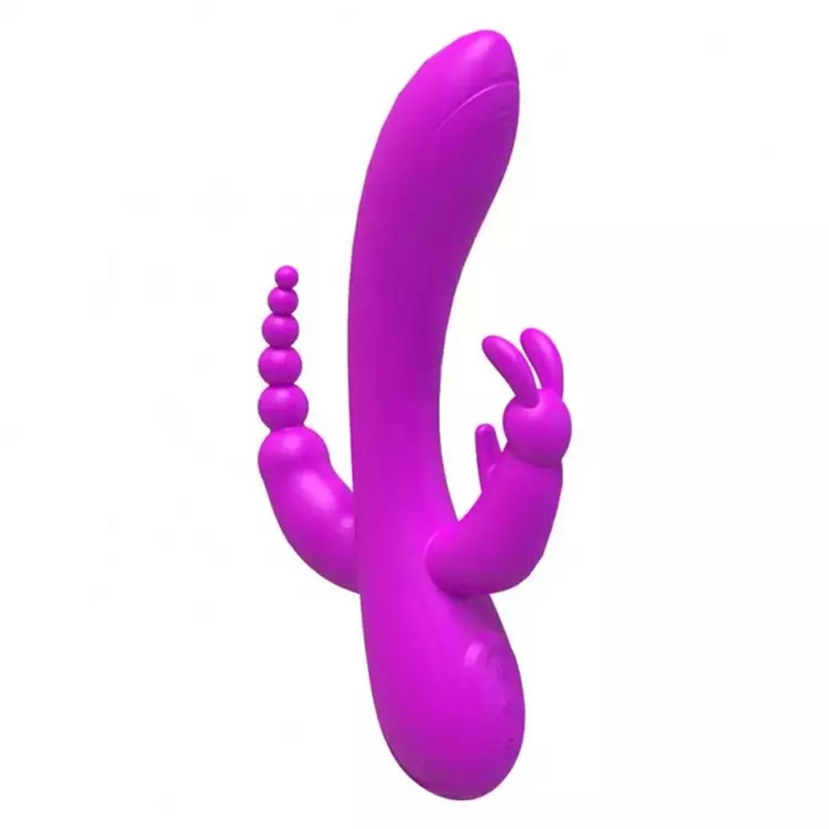 GENERICO - Vibrador Dildo Multifuncional de Estimulación Triple en Color Morado