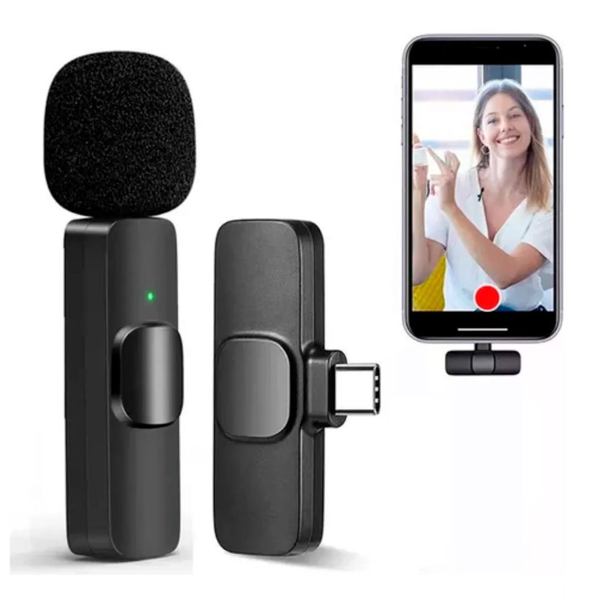 GENERICO - Micrófono solaparo inalámbrico Tipo C Romax