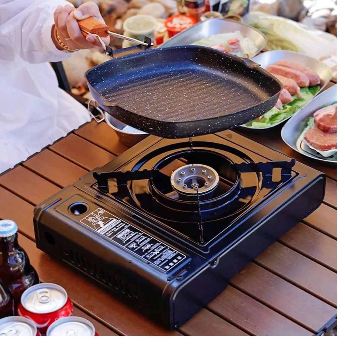 GENERICO - COCINA PORTATIL A GAS CON ESTUCHE PARA CAMPING