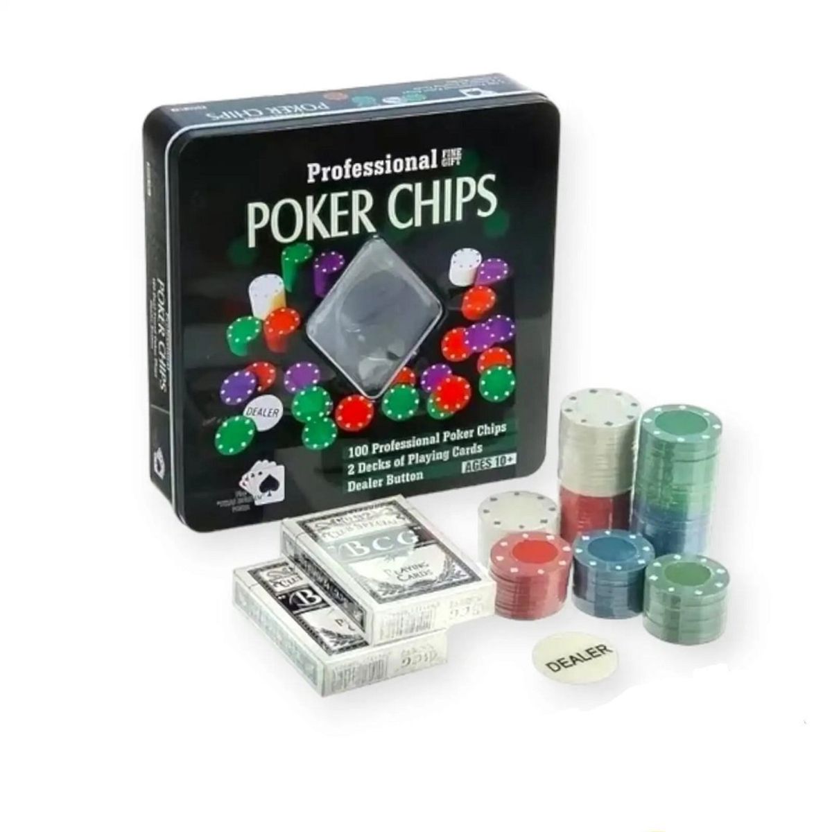 GENERICO - Juego de póker x 100 pcs - metal