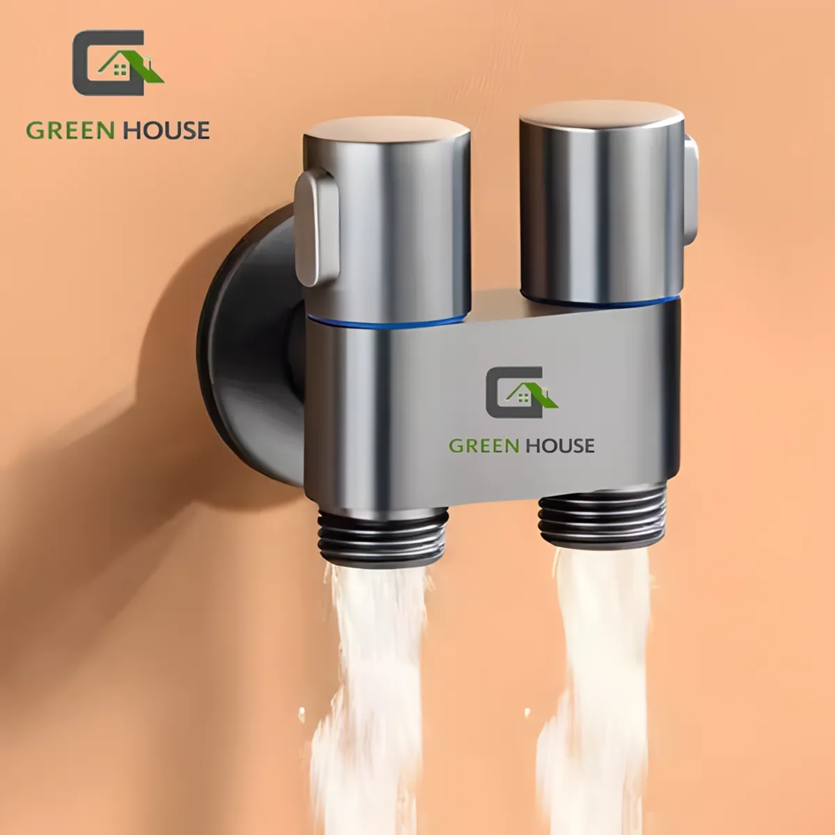 GENERICO - VALVULA  ACERO INOXIDABLE NEGRO SUS 304 DOBLE SALIDA DE AGUA