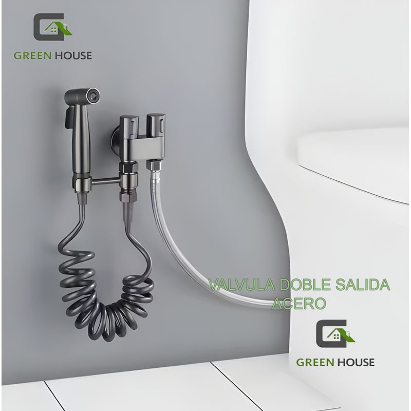 GENERICO - VALVULA  ACERO INOXIDABLE NEGRO SUS 304 DOBLE SALIDA DE AGUA