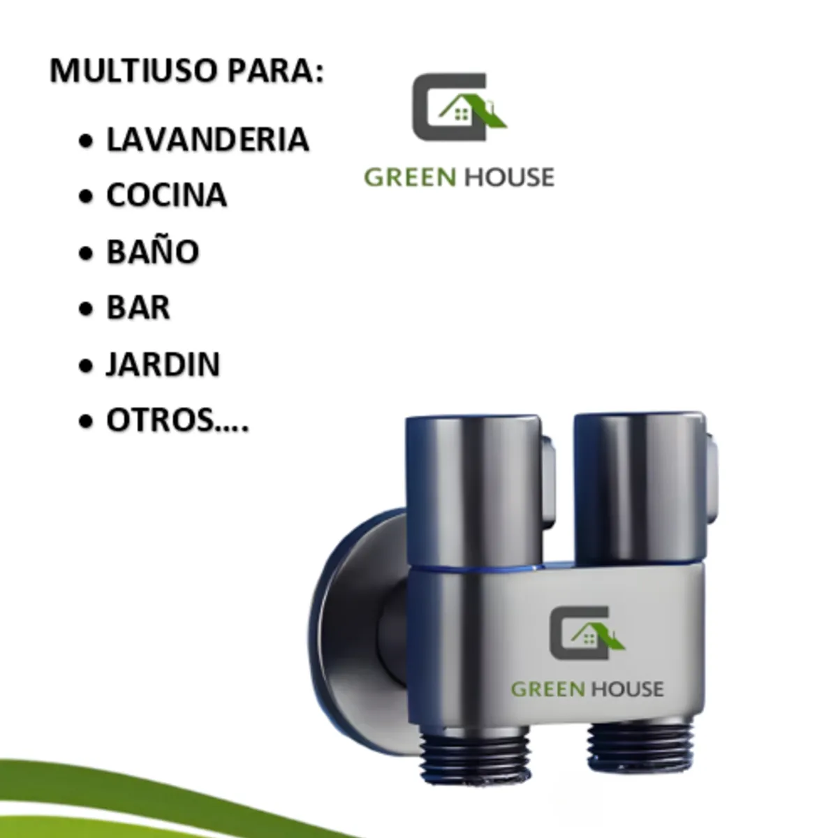 GENERICO - VALVULA  ACERO INOXIDABLE NEGRO SUS 304 DOBLE SALIDA DE AGUA