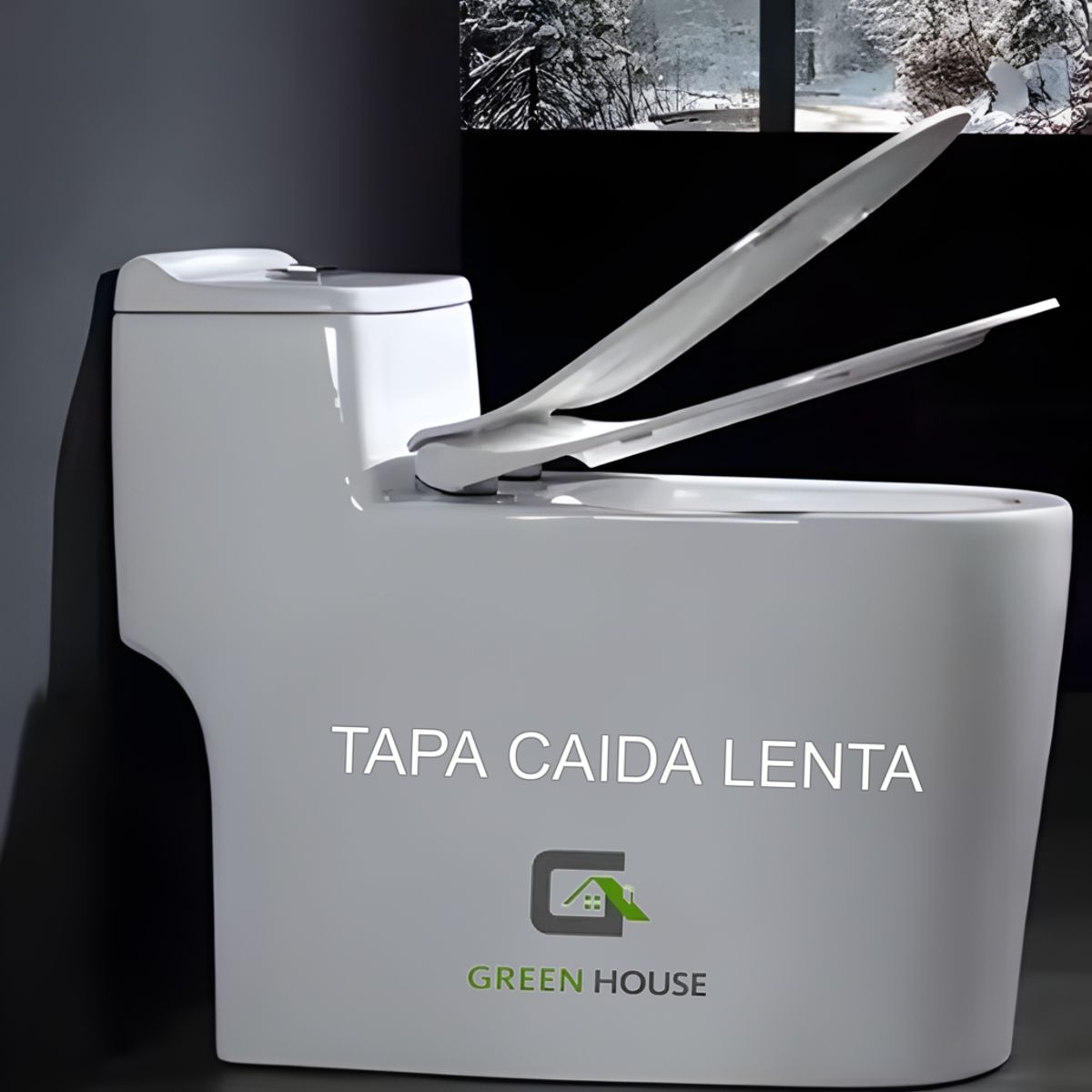 GREEN HOUSE - INODORO BLANCO CON SIFON UNA PIEZA MODELO TORNADO