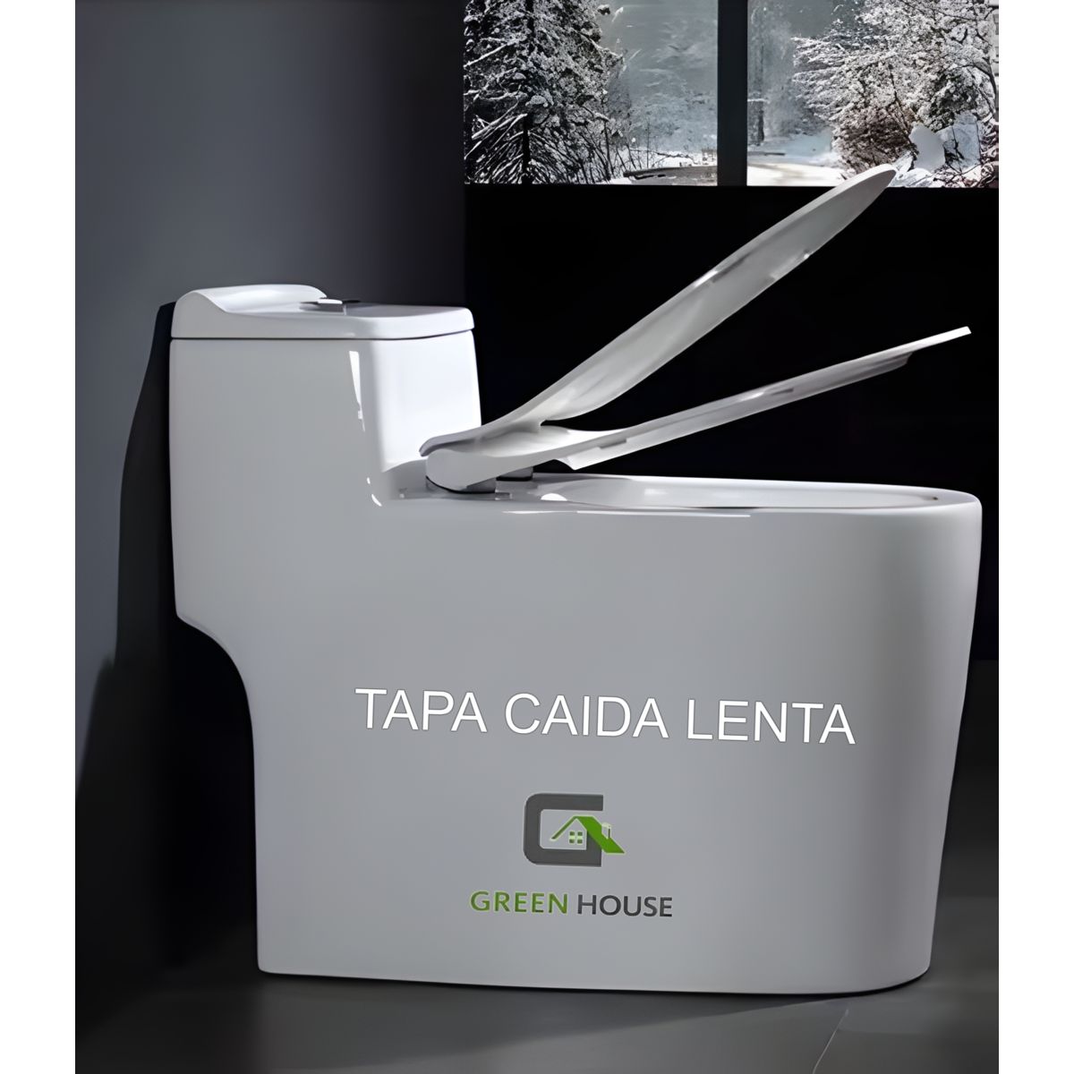 GREEN HOUSE - INODORO BLANCO CON SIFON UNA PIEZA MODELO TORNADO