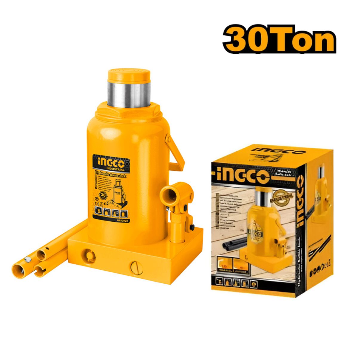 INGCO TOOLS - GATA HIDRÁULICA TIPO BOTELLA 30 TONELADAS INGCO HBJ3002