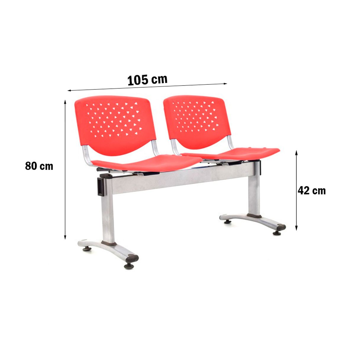 OFIDEAS - Tándem - Butaca de espera Prisma Rojo 2 Asientos Ofideas