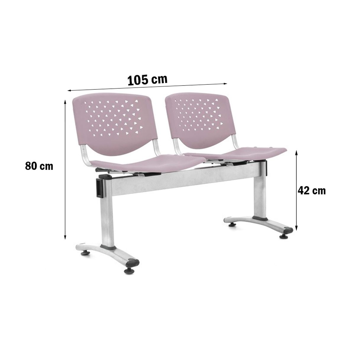 OFIDEAS - Tándem - Butaca de espera Prisma Gris 2 Asientos Ofideas