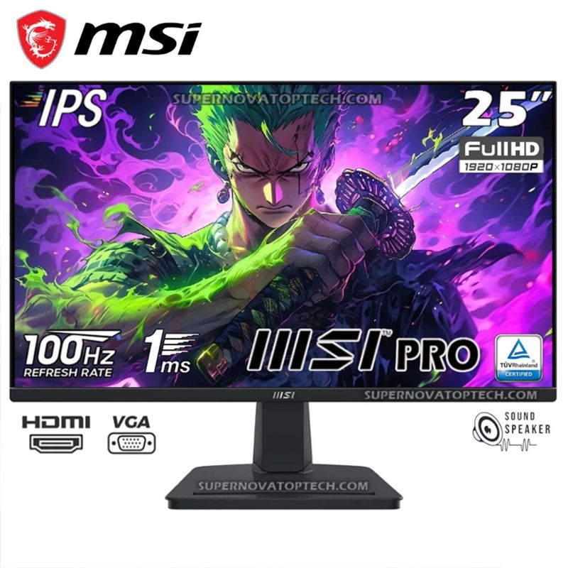 MSI - Monitor MSI PRO MP251 245 IPS FHD 100Hz 1ms Parlante
