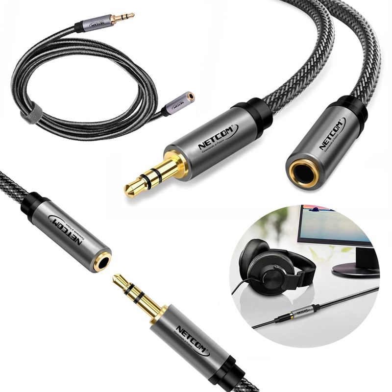 NETCOM - Cable extension de Audio Plug 3.5mm TRS de 3 Metros NETCOM