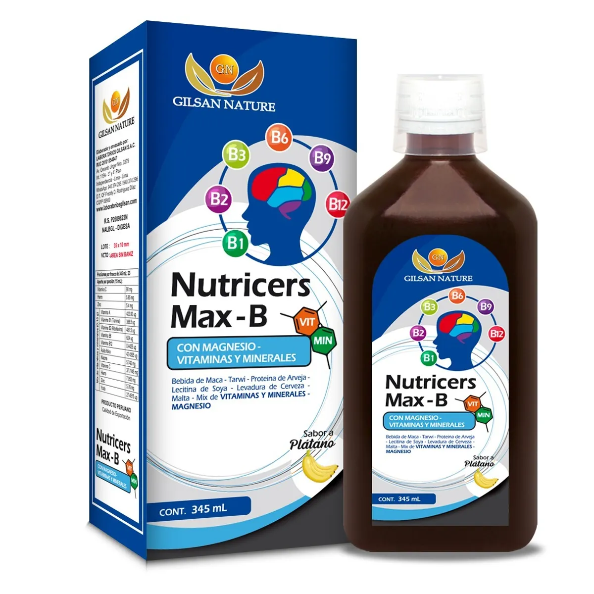 GENERICO - PACK X 2 NUTRICERS MAX CON  COMPLEJO B 345ML - GILSAN NATURE