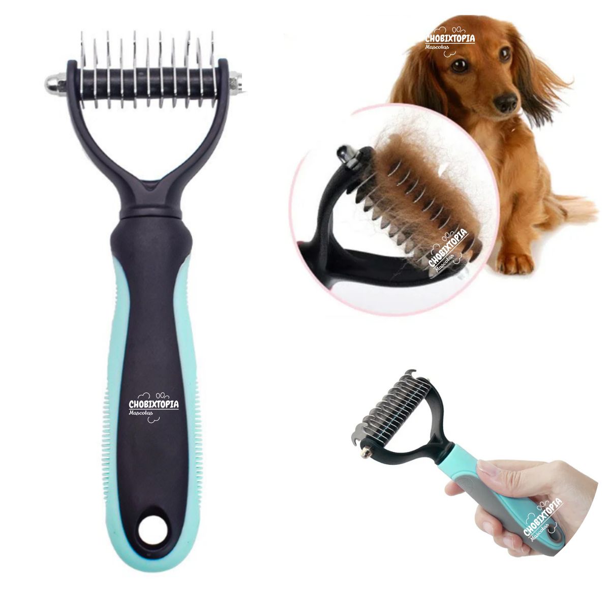 GENERICO - PEINE DESMOTADOR PARA PERROS Y GATOS VERDE CHICO