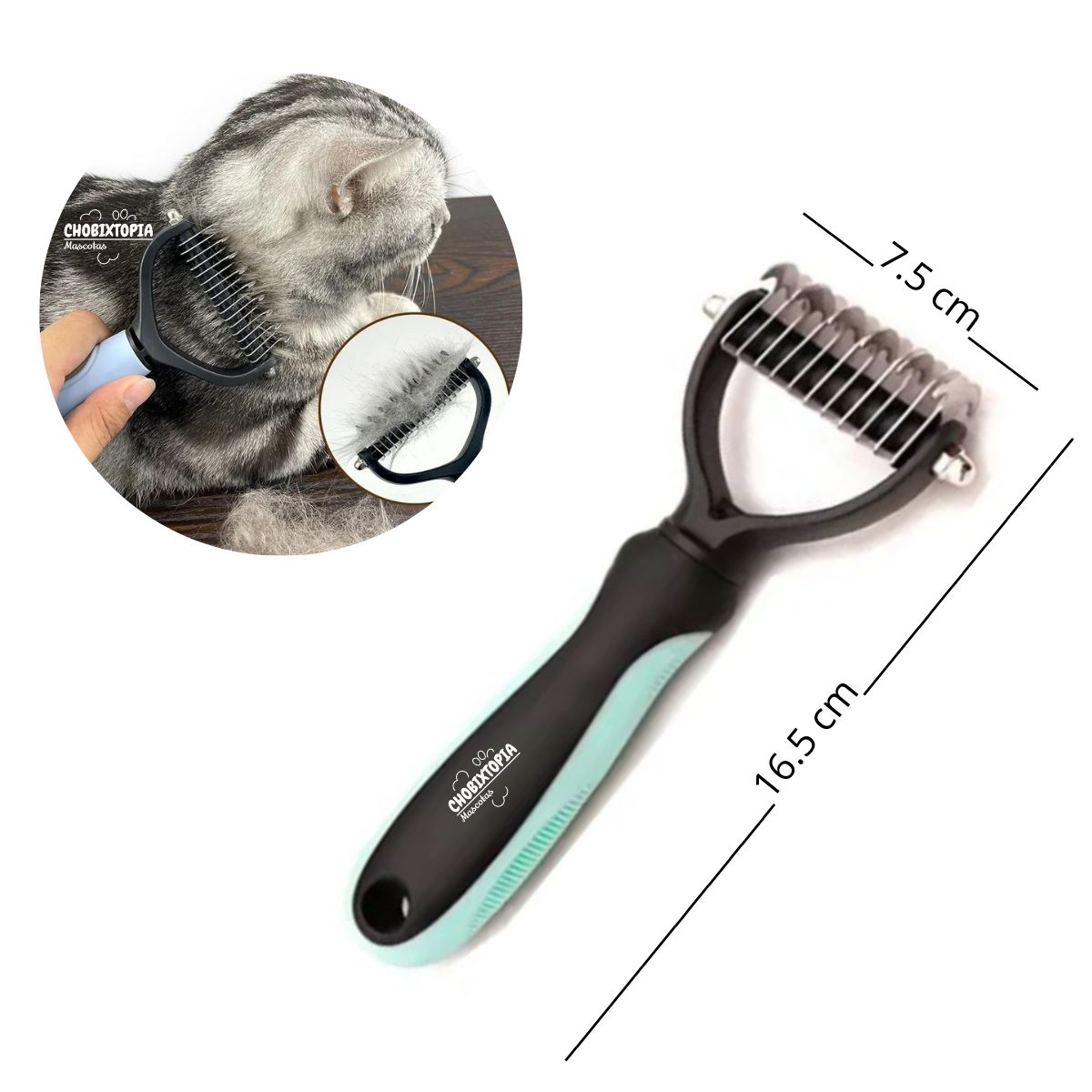 GENERICO - PEINE DESMOTADOR PARA PERROS Y GATOS VERDE CHICO