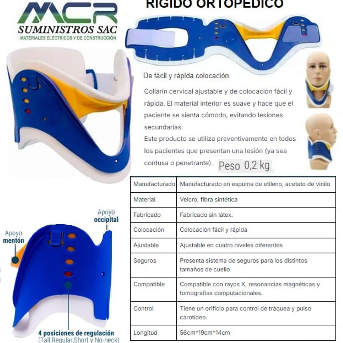 GENERICO - COLLARIN ORTOPEDICO CERVICAL RÍGIDO DE RESCATE