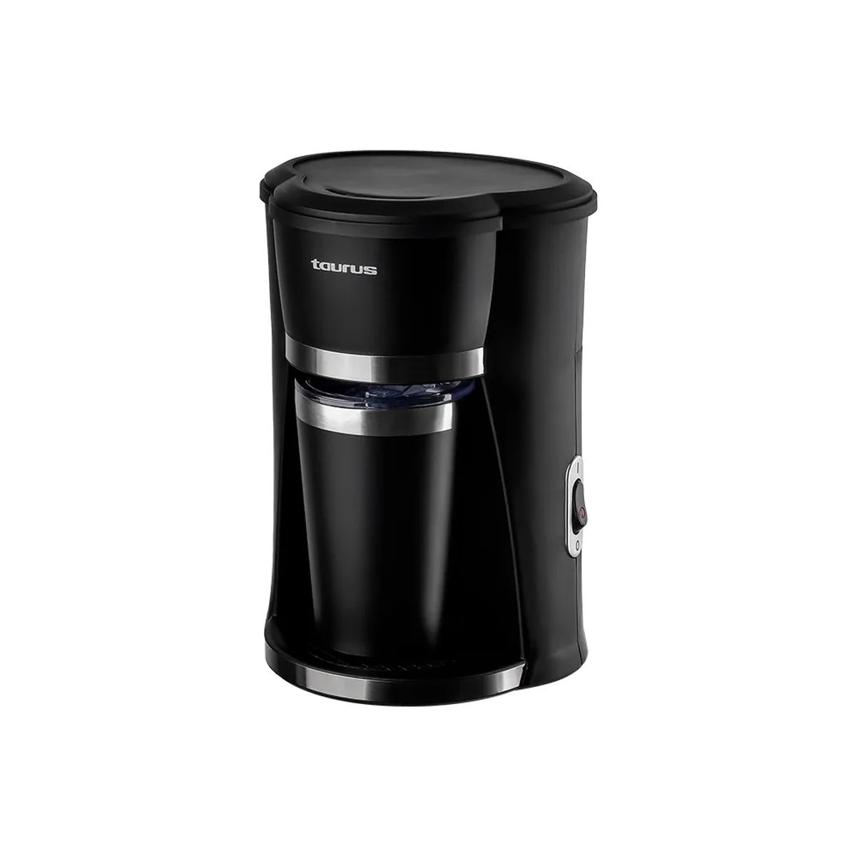 TAURUS - Cafetera Personal Coffee con Taza Térmica de Acero Inoxidable
