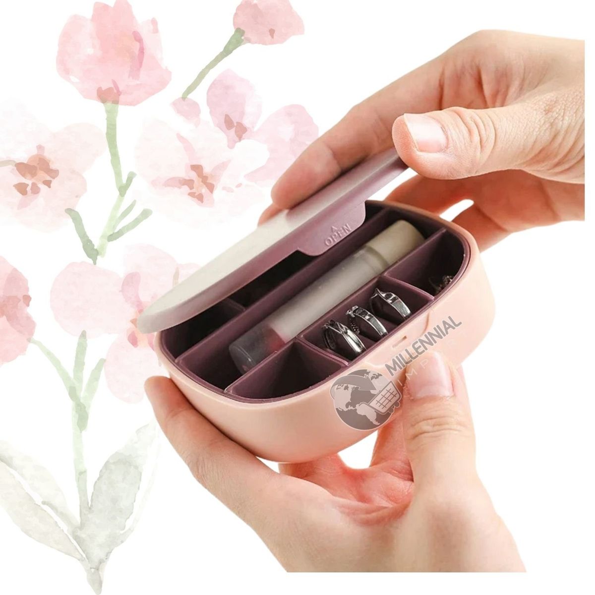 GENERICO - Joyero Organizador con Espejo Portátil y Elegante para Mujer