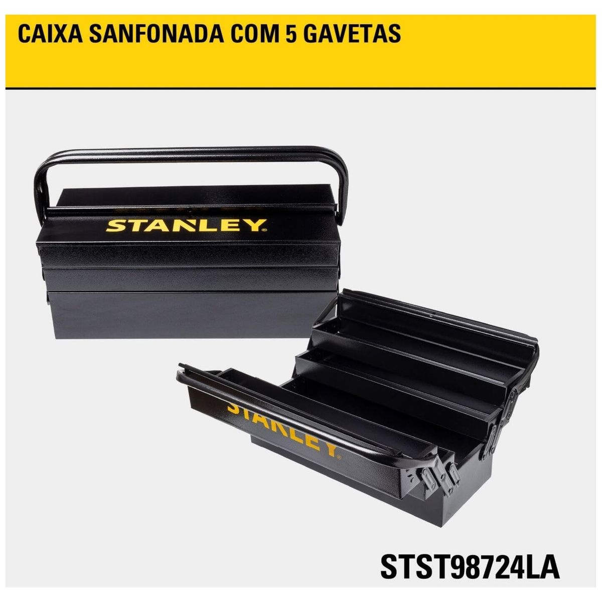 STANLEY - Caja metalico 5 bandejas portas Herramientas 20" STST98724LA