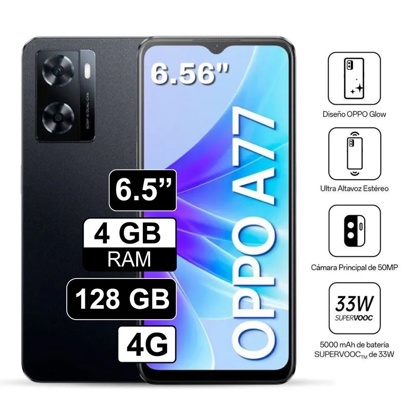 OPPO - Celular Oppo A77 65 Pulg 4GB RAM 128GB Negro