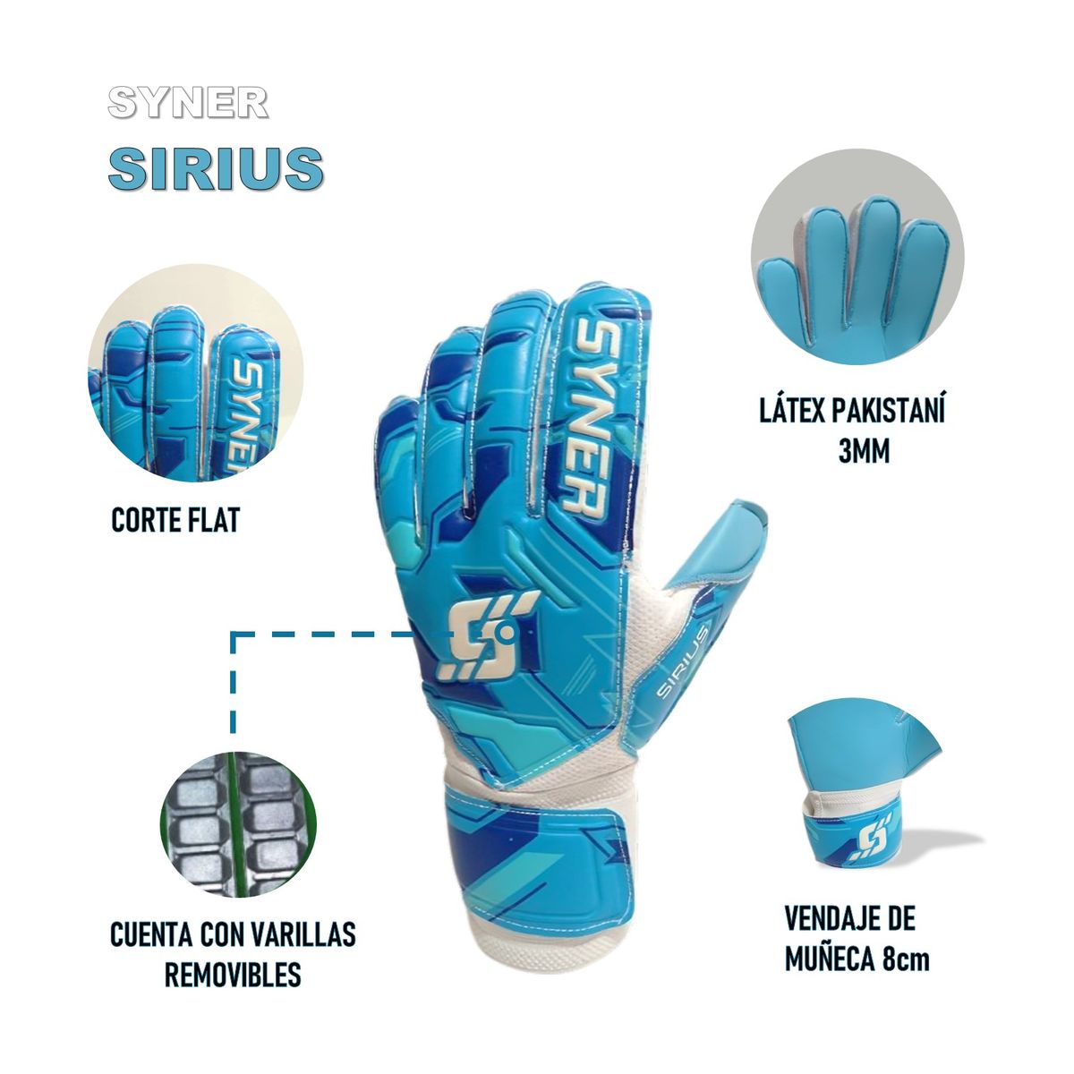 GENERICO - GUANTES PARA ARQUERO DE FÚTBOL SIRIUS SYNER