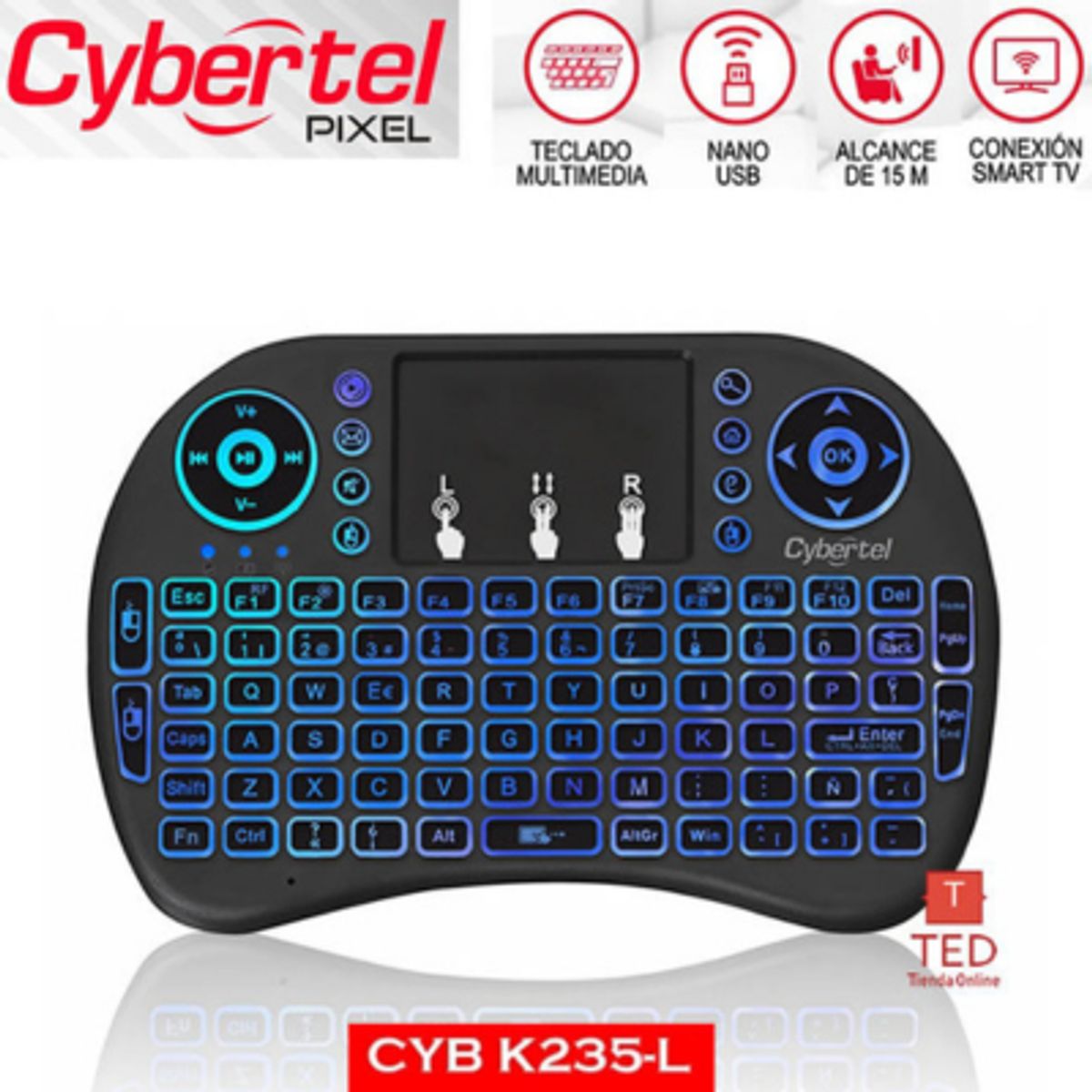 CYBERTEL - TECLADO CYBERTEL SMART PIXEL CYB K236-RGB MINI LED WIFI TOUCH