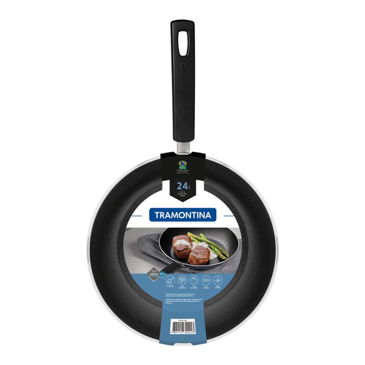 TRAMONTINA - Sartén Tramontina Sicília -  Starflon Excellent Azul 24 cm 1,2 L