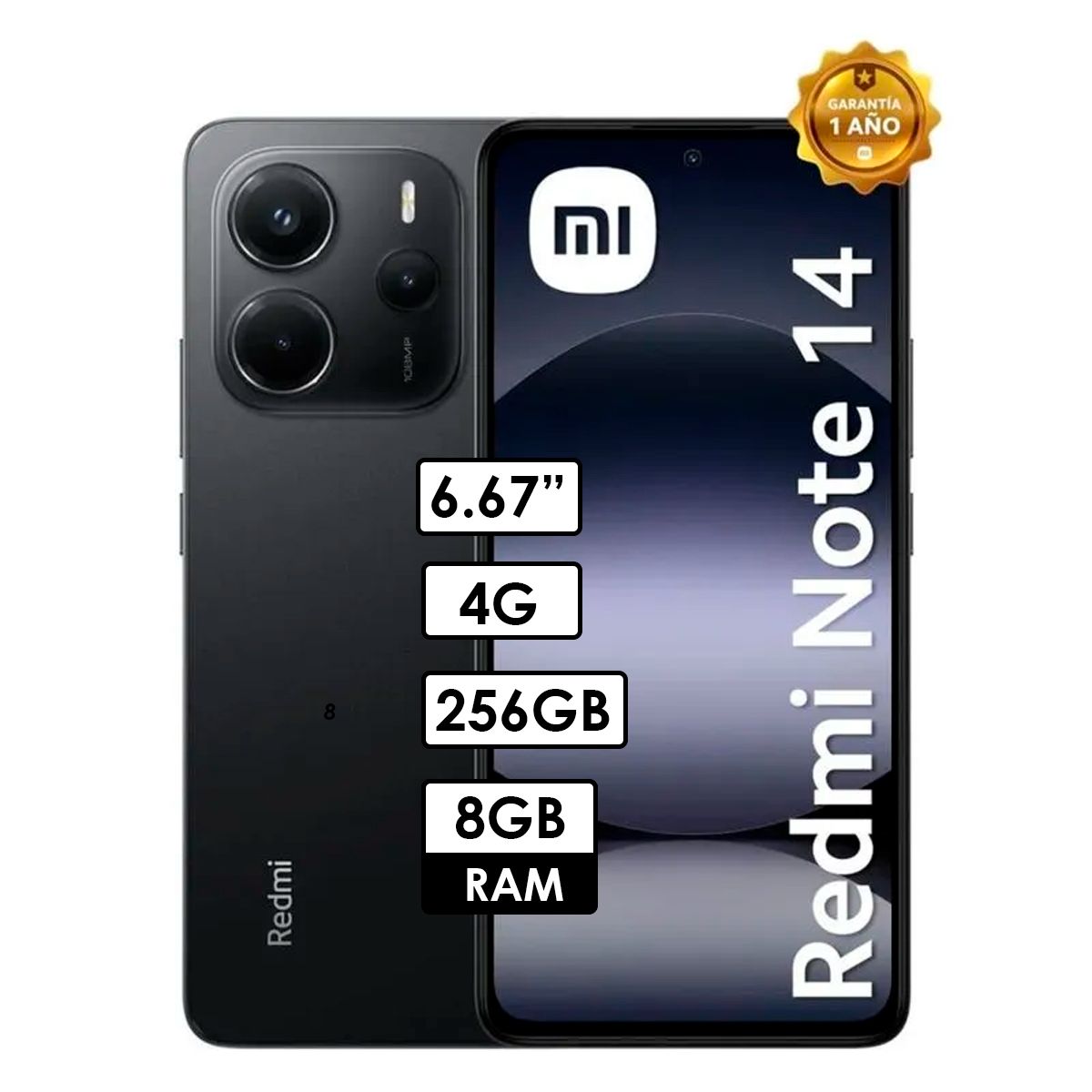 REDMI - Celular Redmi Note 14 4G 8GB RAM/ 256GB NEGRO