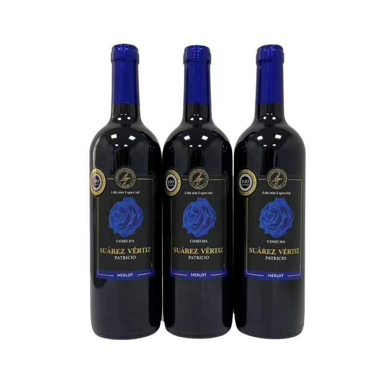 SUAREZ VERTIZ PATRICIO - PACK 3 VINOS MERLOT BOTELLA 750 ML