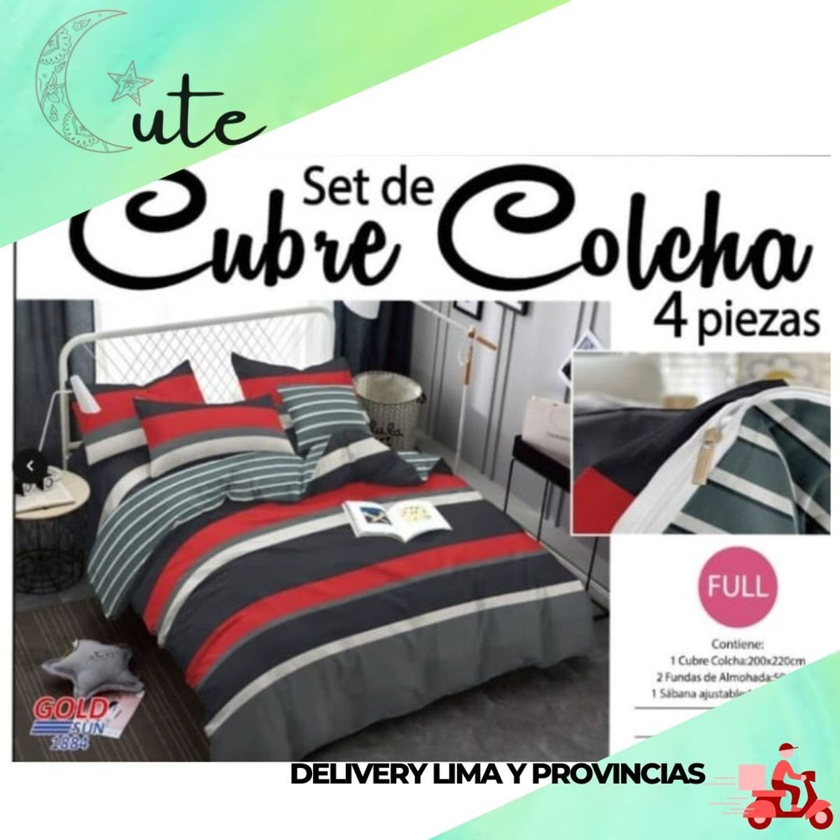 GOLDSUN - FUNDA DE PLUMÓN 100% ALGODÓN 2 PLZ