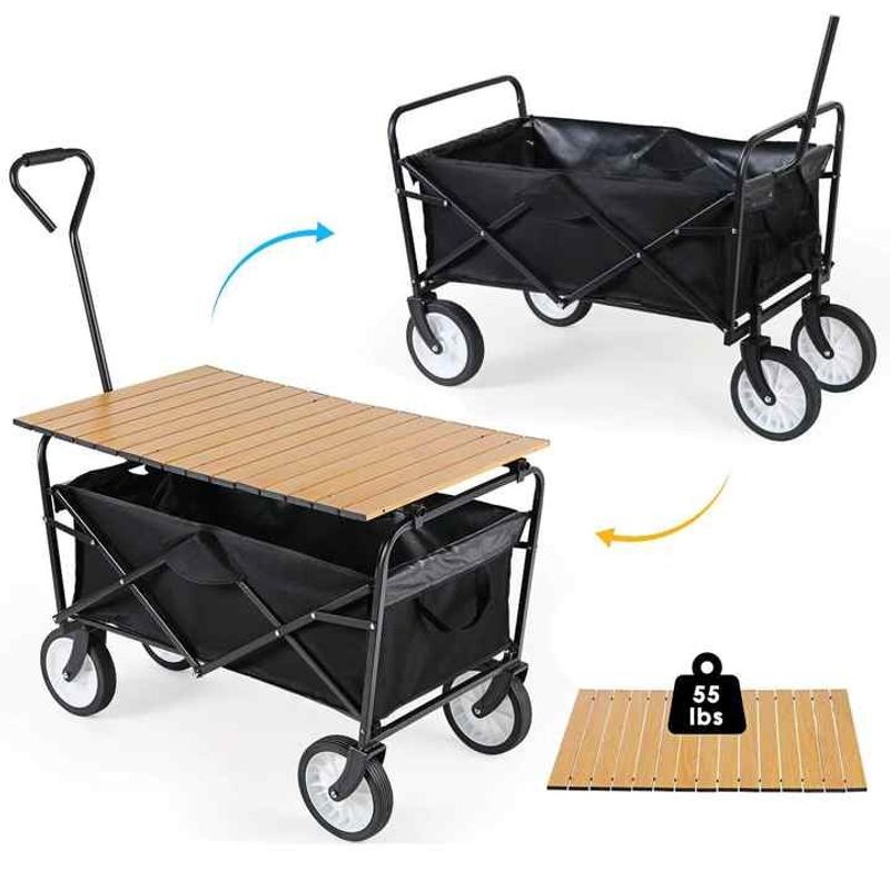 GENERICO - Carro para campamento plegable camping con mesa uso versatil