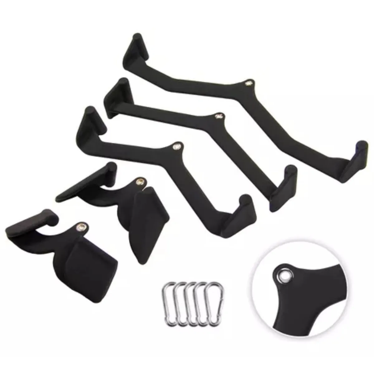 REAL FITNESS PERU - Set de Accesorios de Polea Forma V - 5 Agarres