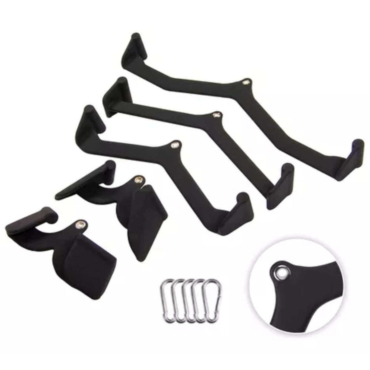 REAL FITNESS PERU - Set de Accesorios de Polea Forma V - 5 Agarres