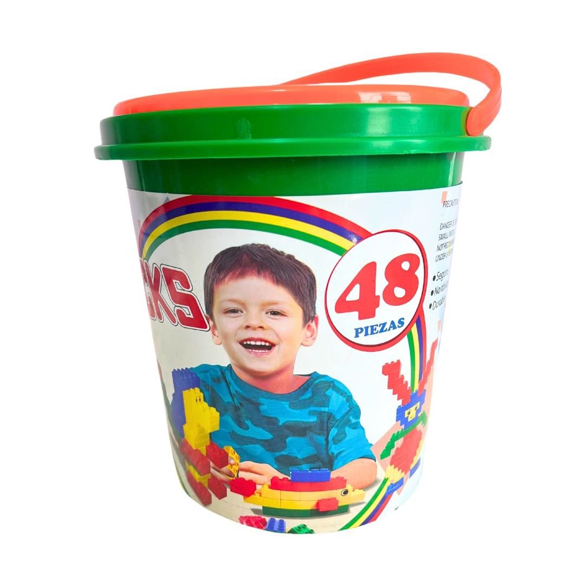 GENERICO - JUEGO DE BLOQUES DIDÁCTICOS BALDE DE 48 PIEZAS