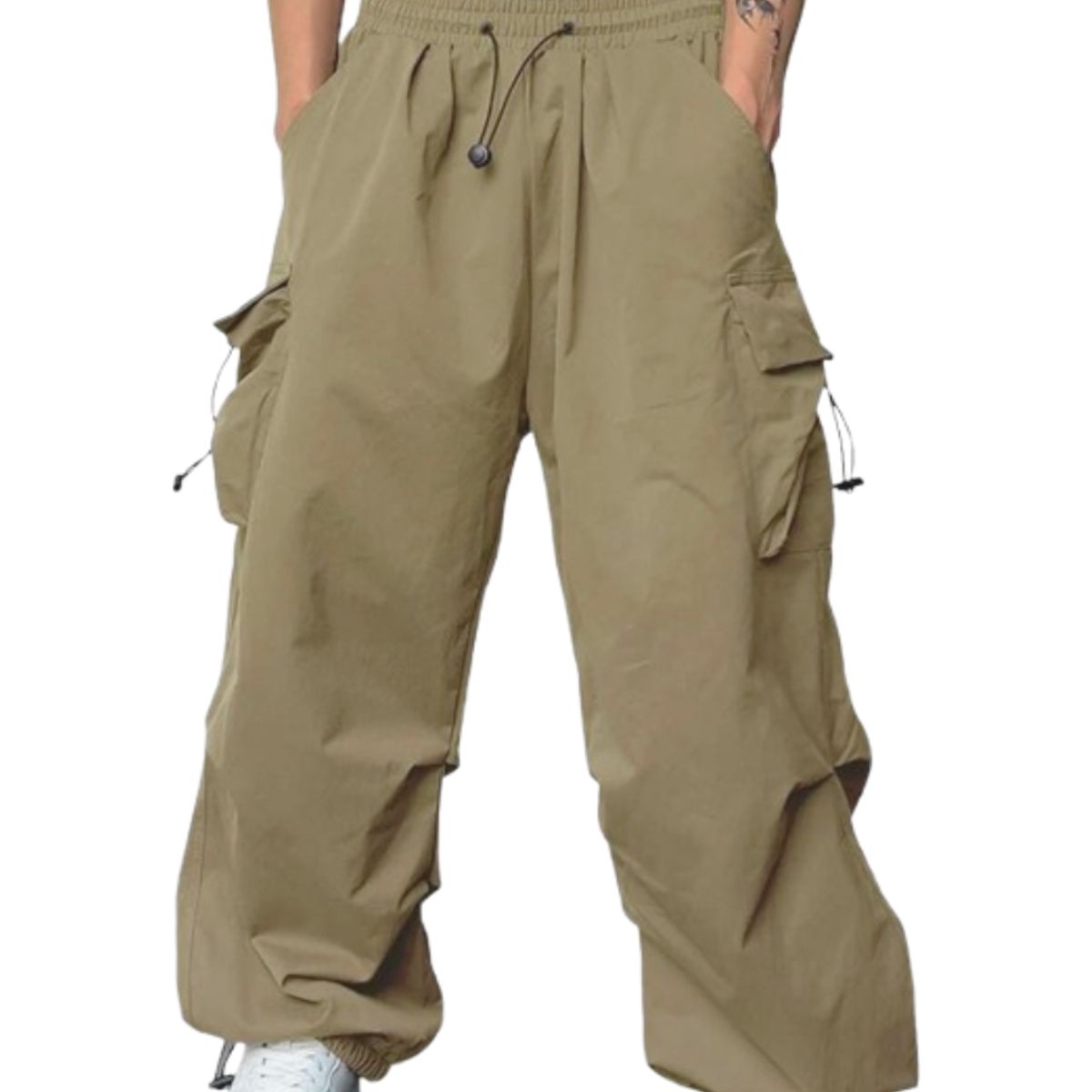 ENKI - Pantalón Cargo Hombre Urbanfly Pro Tela Mojada Oversized Bolsillos Laterales Streetwear ENKI