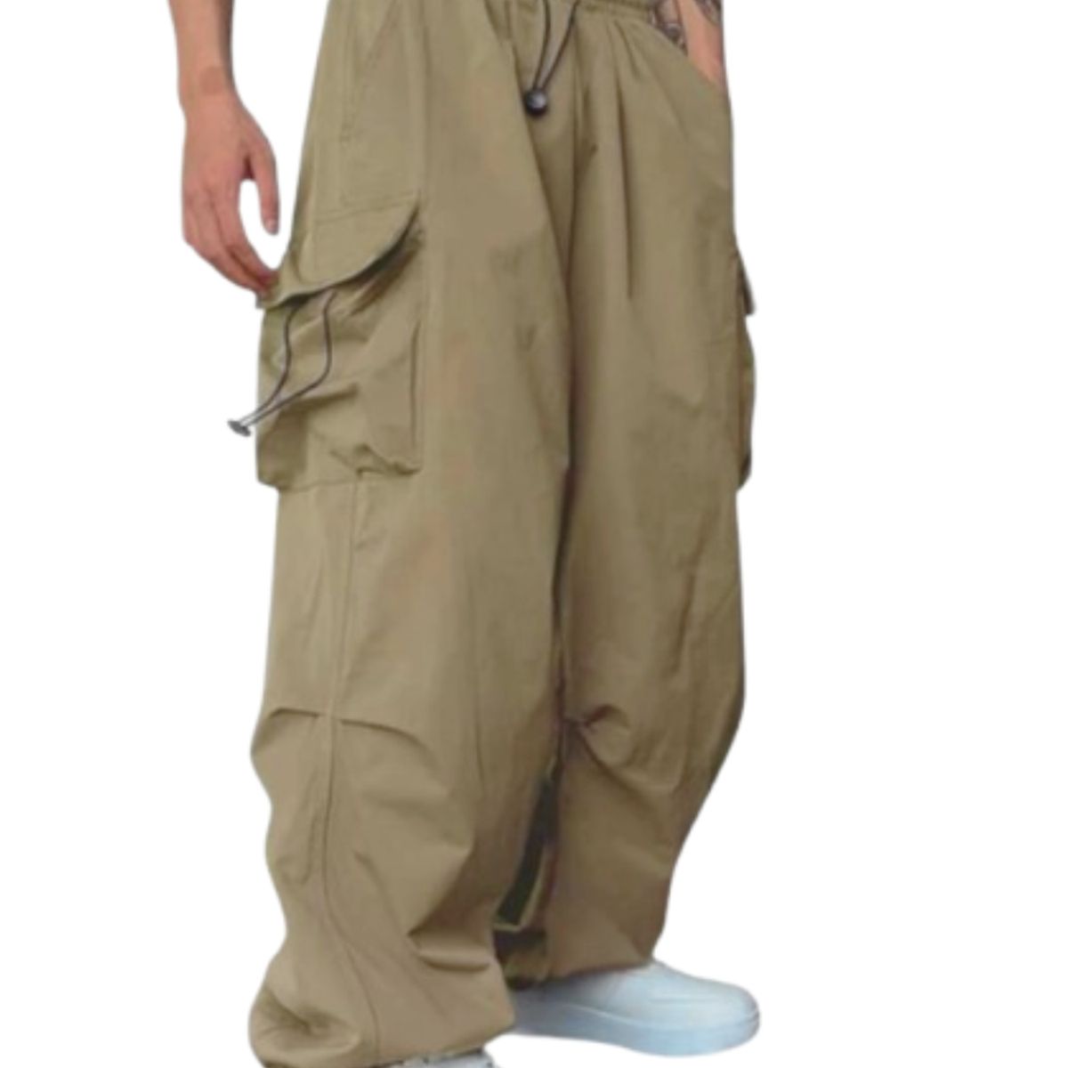 ENKI - Pantalón Cargo Hombre Urbanfly Pro Tela Mojada Oversized Bolsillos Laterales Streetwear ENKI