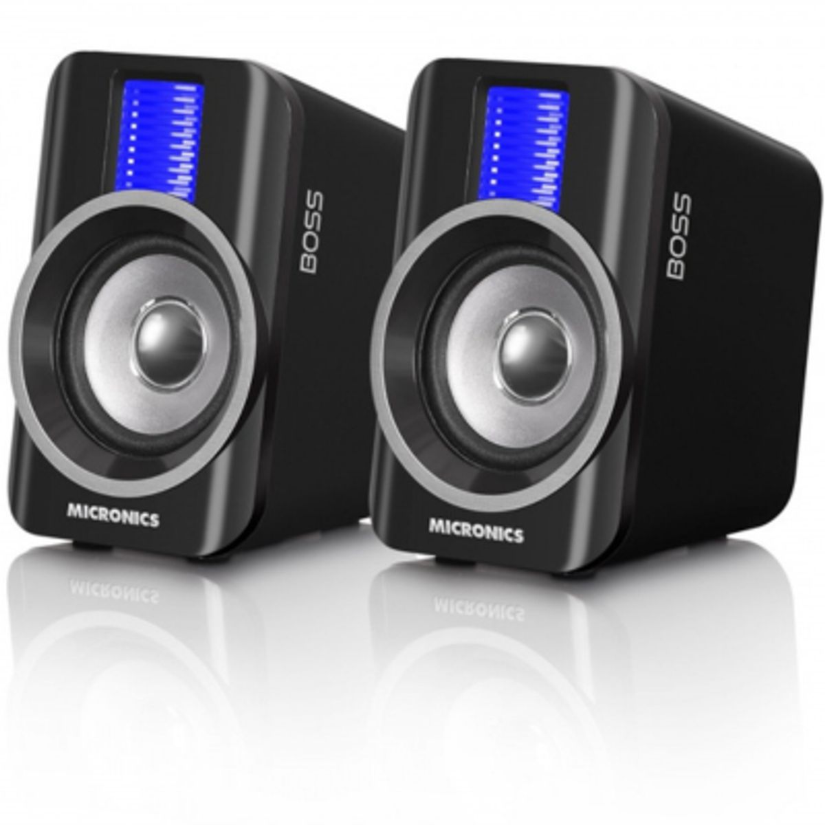 MICRONICS - PARLANTES MICRONICS BOSS BLACK S302 LED Azul USB PC LAPTOP TABLET