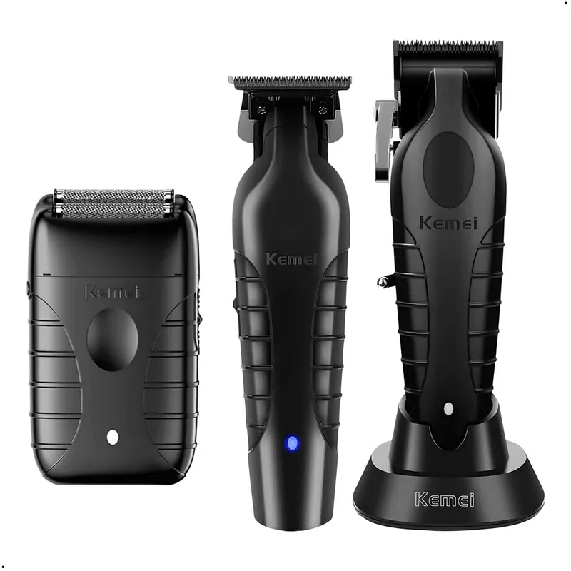 KEMEI - Combo Barberia Profecional Kemei Clipper 2296 Trimmer 2299 Shaver T95