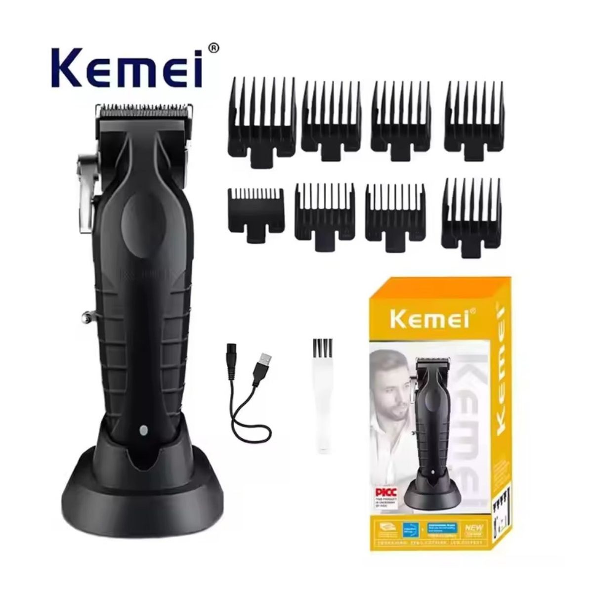 KEMEI - Combo Barberia Profecional Kemei Clipper 2296 Trimmer 2299 Shaver T95