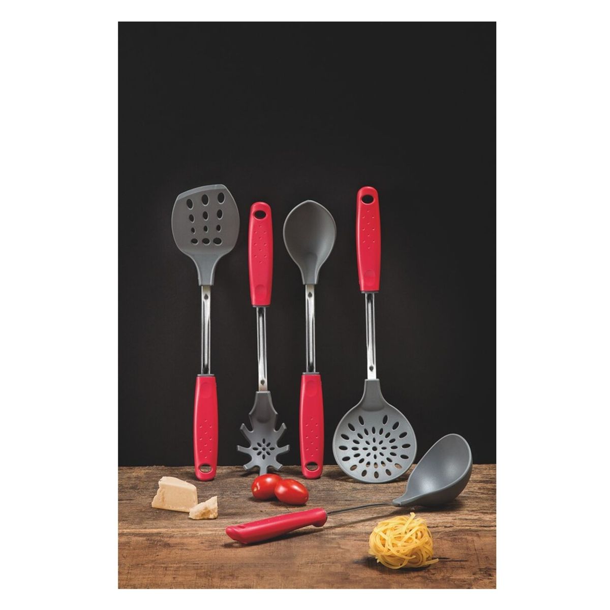 TRAMONTINA - CUCHARA CUCHARÓN PARA PASTAS TRAMONTINA ROJO UTILITA