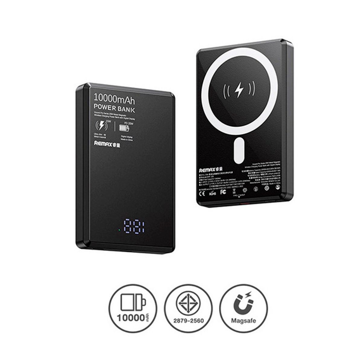 REMAX - Power Bank Magnético Remax RPP-109 Negro 10000mAh 20W