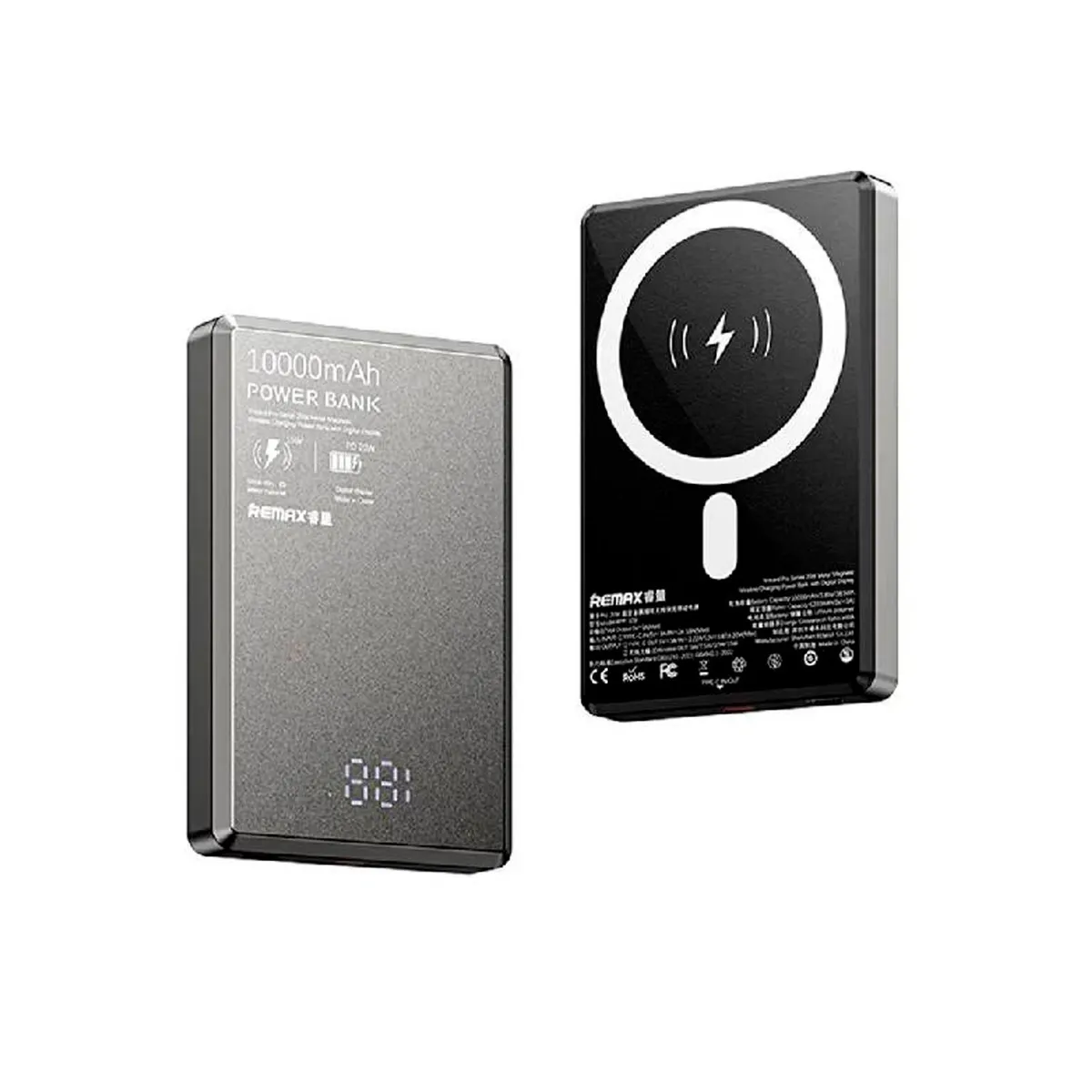 REMAX - Power Bank Inalámbrico Magnético Remax RPP-109 10000mAh 20W Gris