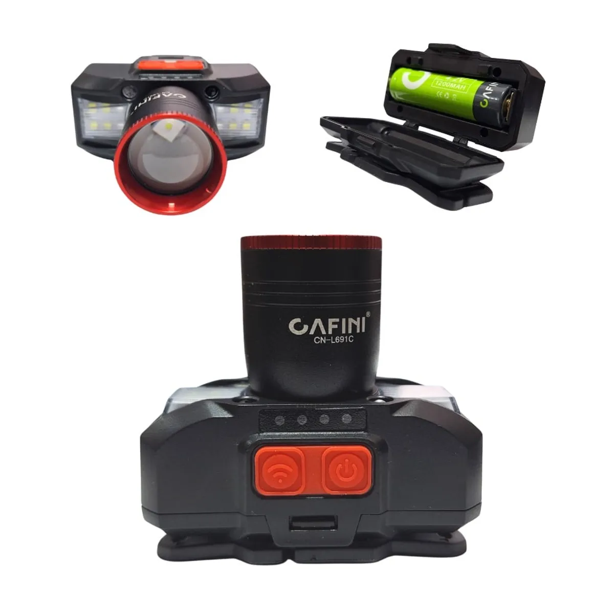 CAFINI - Linterna Frontal Recargable son Sensor10w  Cafini