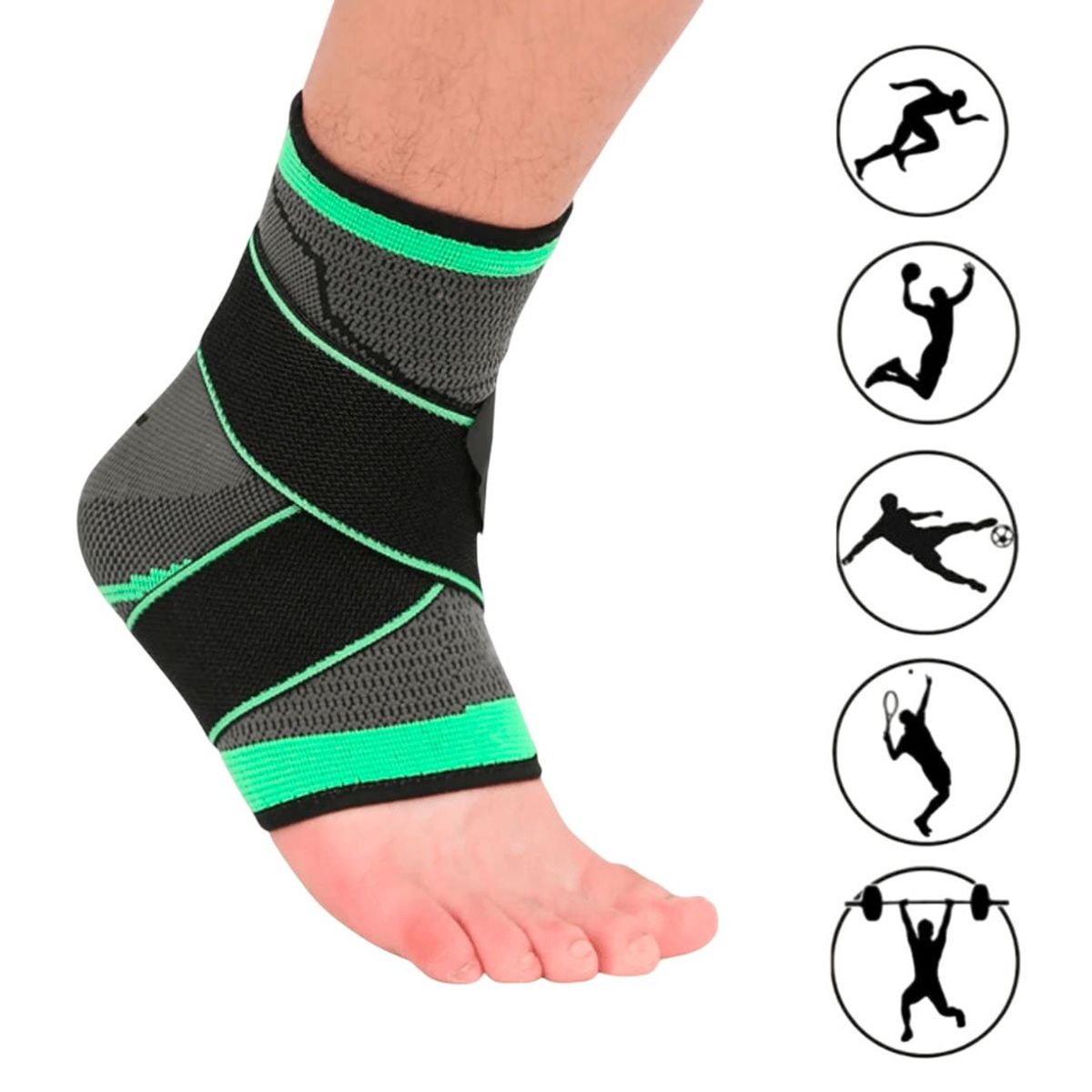 GENERICO - Tobillera de Compresión Pro Ajustable  Soporte y Alivio