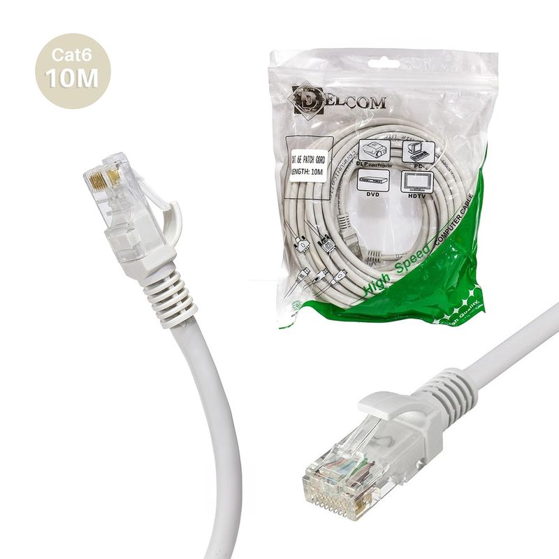 GENERICO - CABLE PATCH CORD BEIGE CAT 6 10M DELCOM