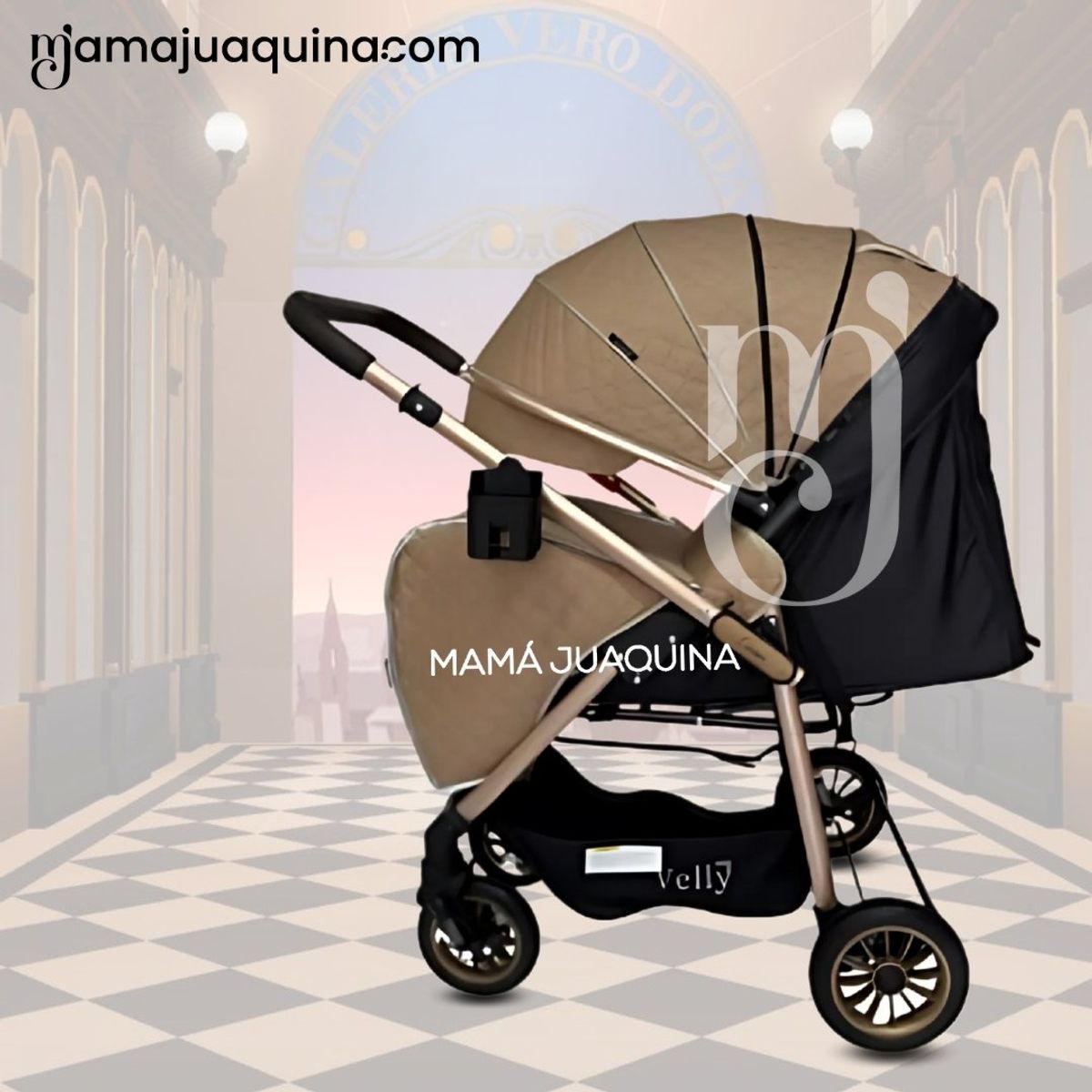BABY - Coche Cuna de Lujo «HUMBERT» Beige