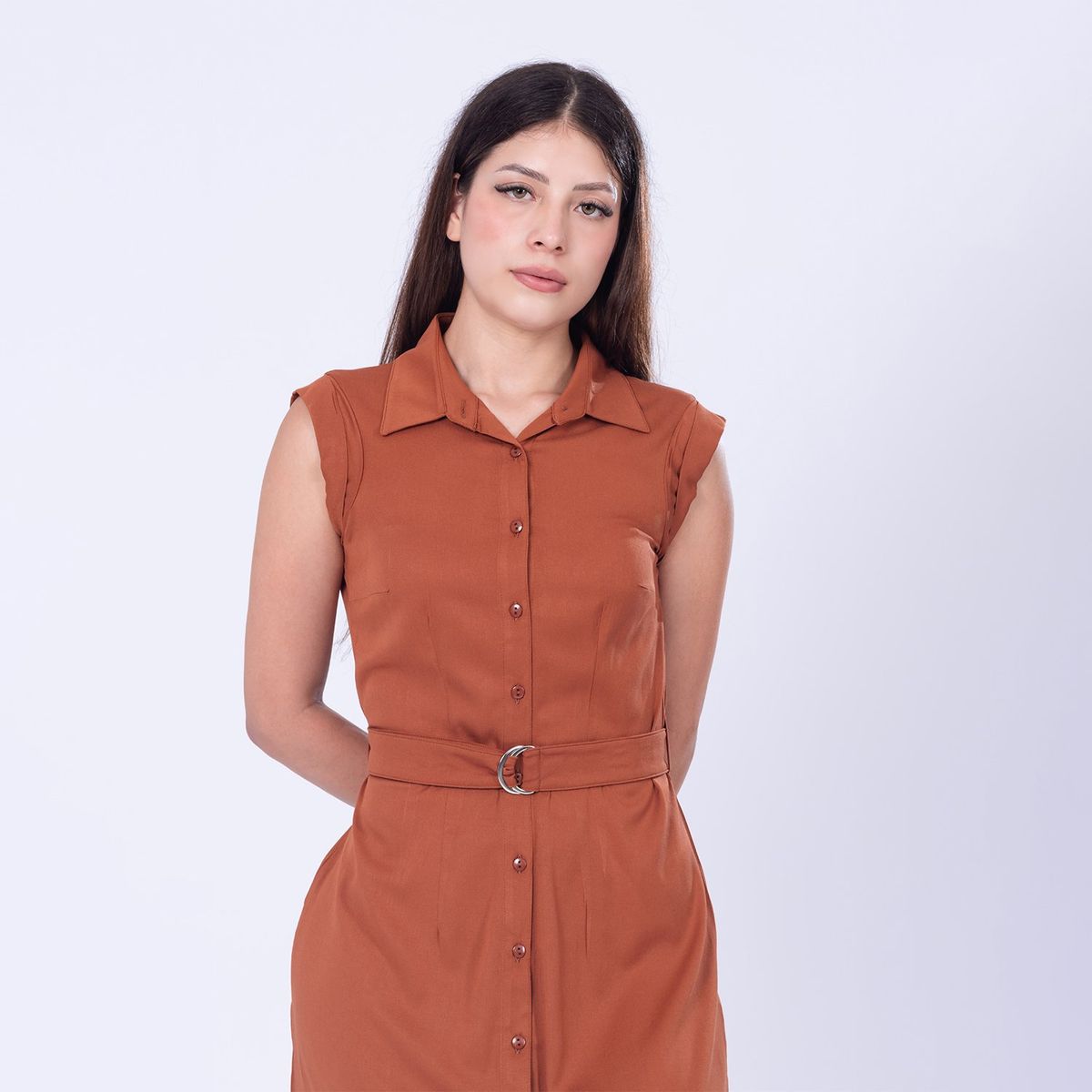 MOCALY - Vestido Casual de Mujer en Chalis Licrado