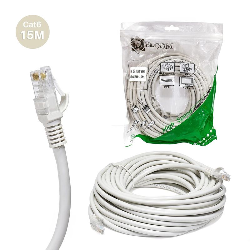 GENERICO - CABLE PATCH CORD BEIGE CAT 6 15M DELCOM