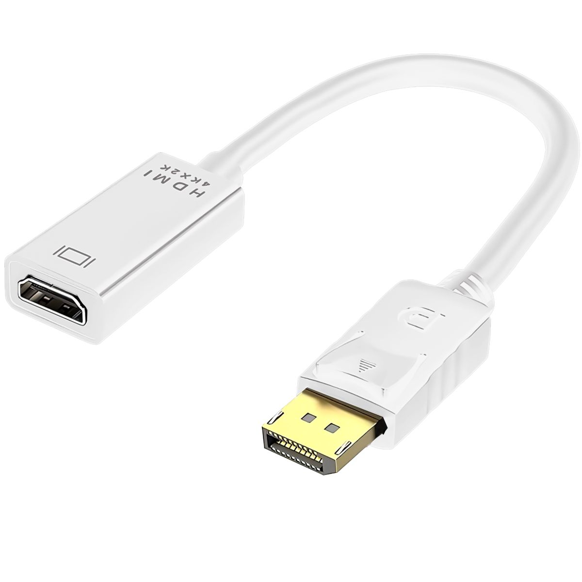 GENERICO - Adaptador Convertidor de cable DisplyPort a Hdmi Blanco