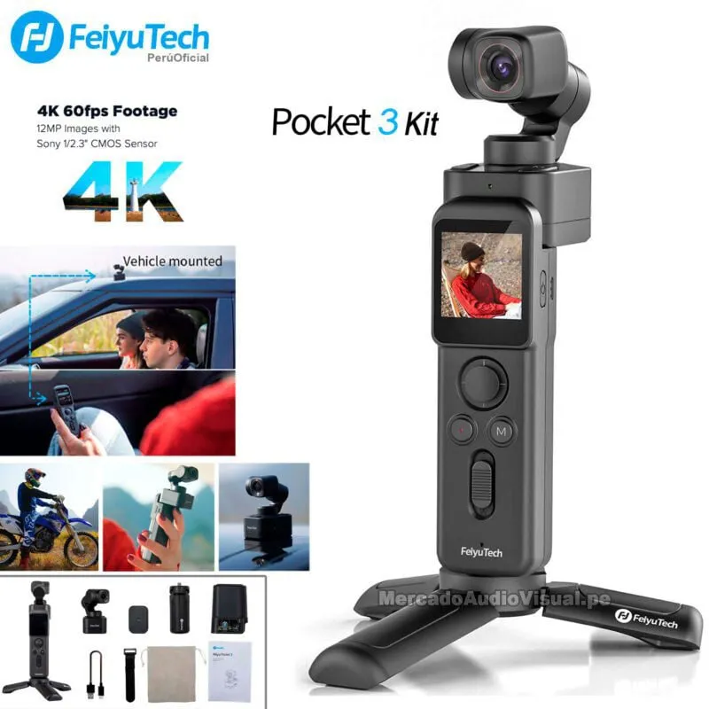FEIYUTECH - FEIYU - POCKET 3 - GIMBAL Estabilizador - Cámara de acción 4K